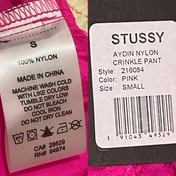 SOLD!! NWT~STUSSY Hot Pink Barbie Aydin Nylon Crinkle Hoodie and Pants Set Small - Picture 12 of 12